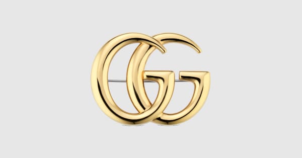 GG Marmont brooch in gold-toned brass | GUCCI® US
