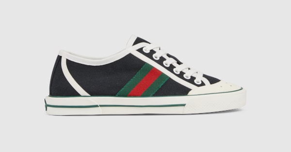 Women's Gucci Tennis 1977 trainers in black canvas | GUCCI® ZA
