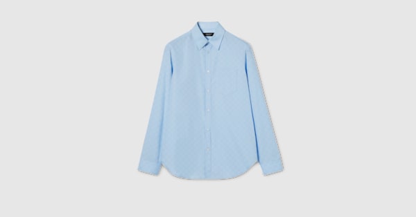 GGコットンポプリン シャツ ・ライトブルー | GUCCI公式