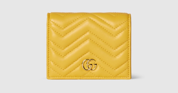 GGマーモント〕スモールウォレット ・イエロー レザー | GUCCI公式
