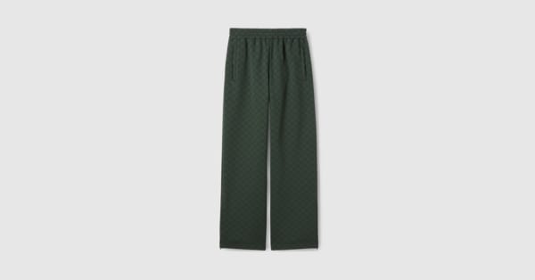 GG technical jersey leisure pants in dark green | GUCCI® US