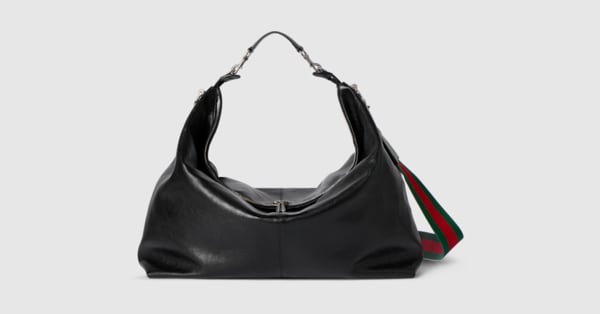 Brera large crossbody bag in black leather | GUCCI® US