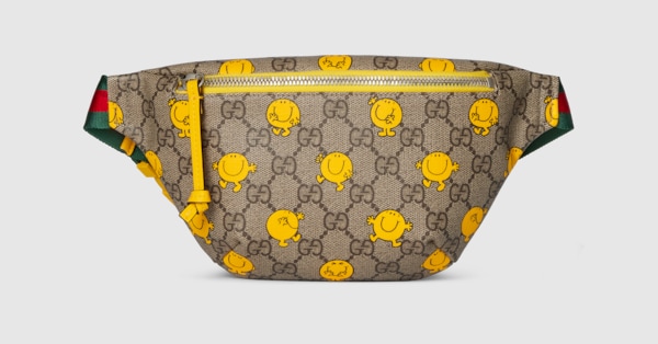 GUCCI トラと花のプリント ベルト チルドレンズ〕GG プリント ベルトバッグ ・ベージュ＆ブラウン GG
