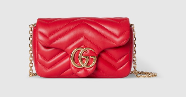 GG Marmont mini shoulder bag in bright red leather | GUCCI® US