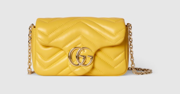 GG Marmont mini bag in yellow leather | GUCCI® US