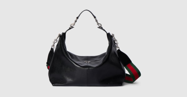 Brera medium crossbody bag in black leather | GUCCI® INT