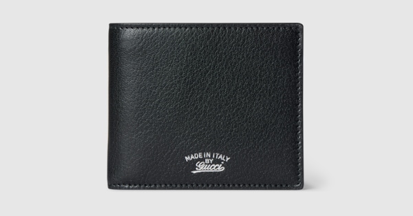 Lira bi-fold wallet in black leather | GUCCI® US
