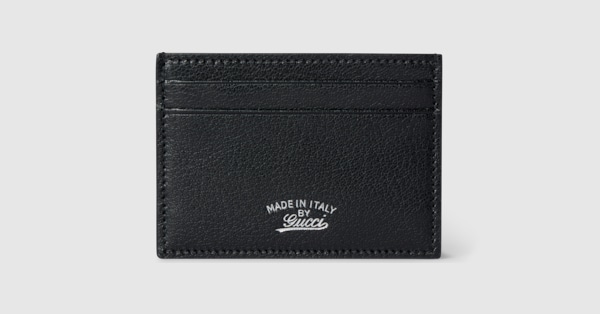 Lira card case in black leather | GUCCI® US