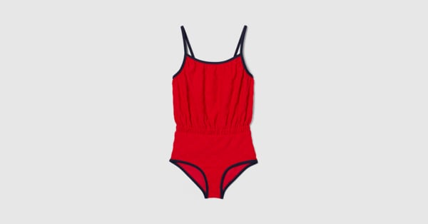 Children's GG terrycloth swimsuit in red | GUCCI® US