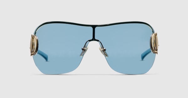 フレームレス マスクシェイプ サングラス ・ゴールドトーン | GUCCI公式