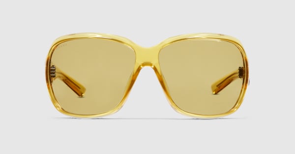 Square frame sunglasses in yellow | GUCCI® CA