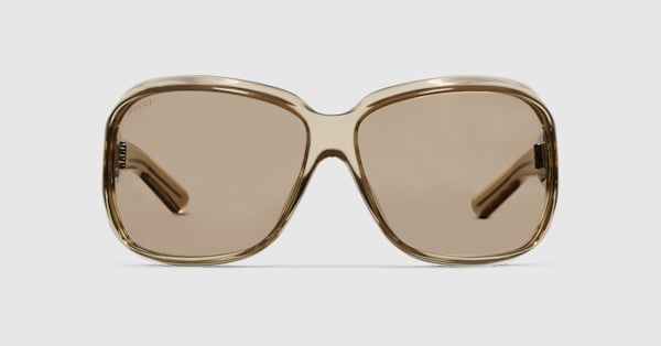 Square frame sunglasses in beige | GUCCI® CA