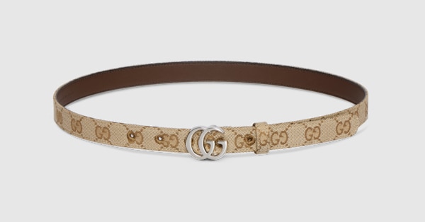 GGエンブレム〕スリムベルト ・サンド GGキャンバス | GUCCI公式