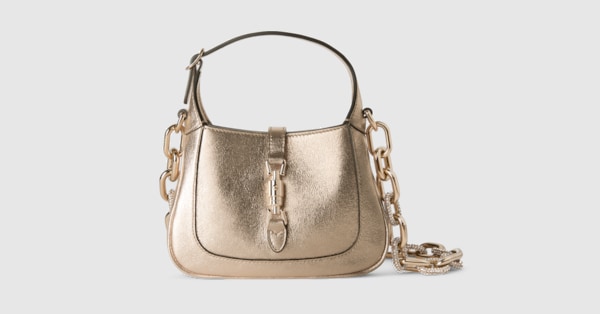 Gucci Jackie 1961 mini bag in metallic gold lamé leather | GUCCI® US