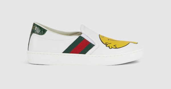 Children's Gucci Ace slip-on sneakers in white leather | GUCCI® US