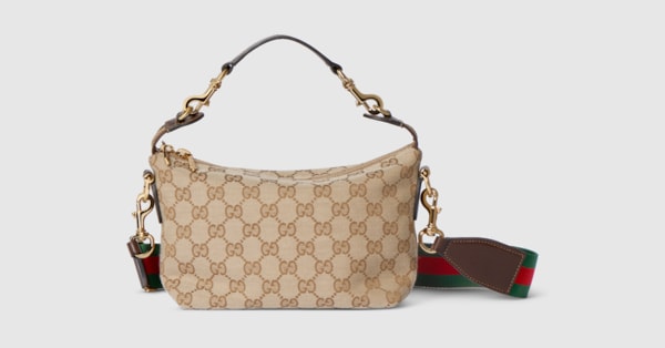 Brera small crossbody bag in sand and brown GG canvas | GUCCI® US