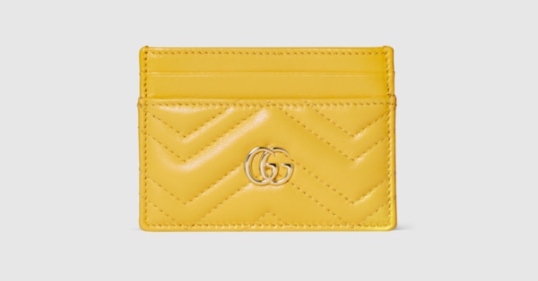 再値下げ【新品未使用】Gucci GGマーモントカードケース GGマーモント〕カードケース ・イエロー レザー | GUCCI公式