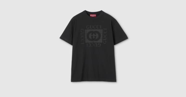 プリント コットンジャージー Tシャツ ・ブラック | GUCCI公式