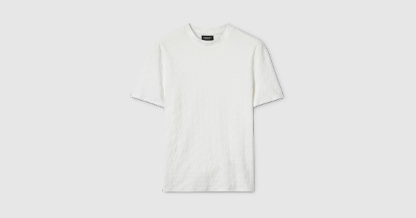 ◇GUCCI ポロシャツ 白×グレー×シェリーライン Mサイズ メンズ 11319【美品・希少Lサイズ】グッチ☆シェリーライン定番カラー白