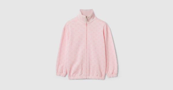 Children's GG cotton zip jacket in light pink | GUCCI® US