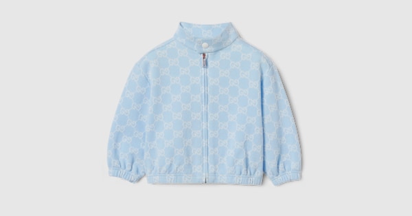 GUCCI baby テディベア ライトブルー グッチ Baby GG cotton jacket in light blue | GUCCI® US