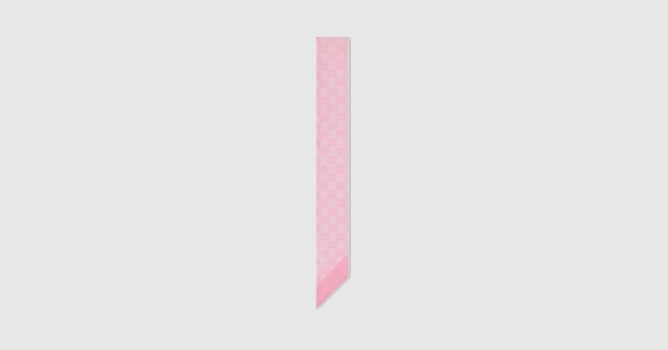 プリント シルクシフォン リボン ・ライトピンク | GUCCI公式