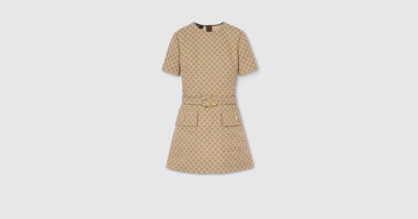 white christmas dresses Long Sleeve Heavy Poplin Dress | GUCCI main image 0