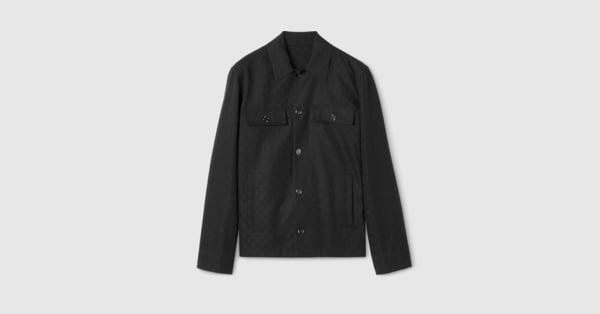 GGコットンキャンバス ジャケット ・ブラック | GUCCI公式