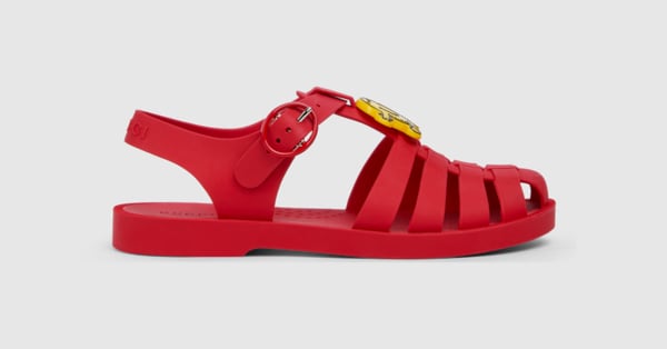 Children's sandals in red rubber | GUCCI® US