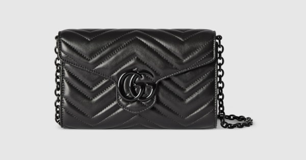 ダブルG チェーンウォレット ・ブラック レザー | GUCCI公式