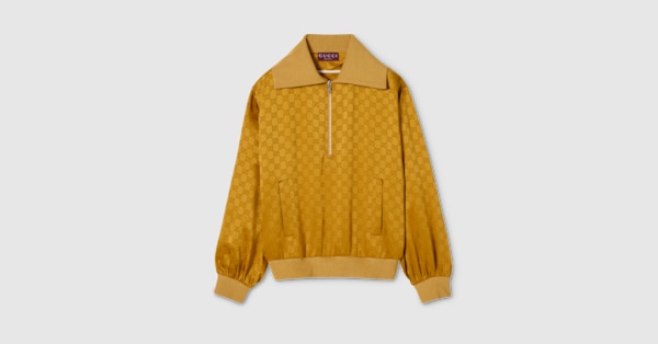 GG acetate jacquard sweater in beige | GUCCI® INT