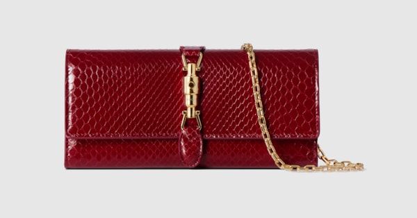 Gucci Jackie python wallet on chain in dark red | GUCCI® US