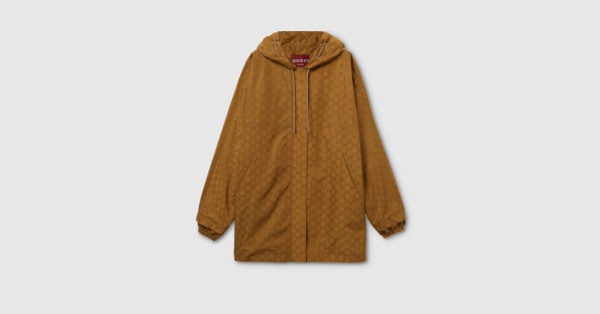 GG nylon jacket in brown | GUCCI® SI