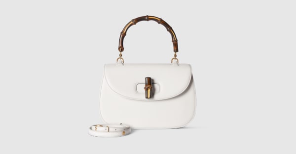 グッチ バンブー 1947〕ミディアムバッグ ・ホワイト レザー | GUCCI公式