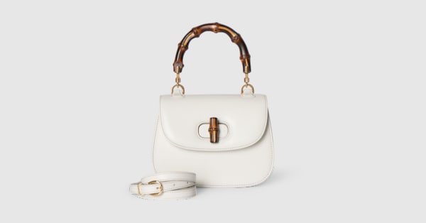 Gucci Bamboo 1947 mini bag in white leather | GUCCI® US