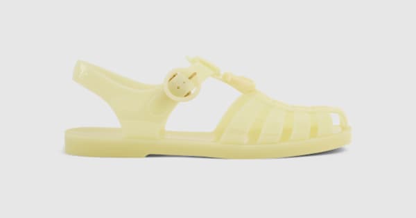 Women's sandal with Double G in yellow rubber | GUCCI® US Women's sandal with Double G in yellow rubber | GUCCI® US