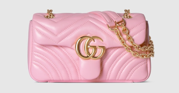 GG Marmont small shoulder bag in light pink leather | GUCCI® US