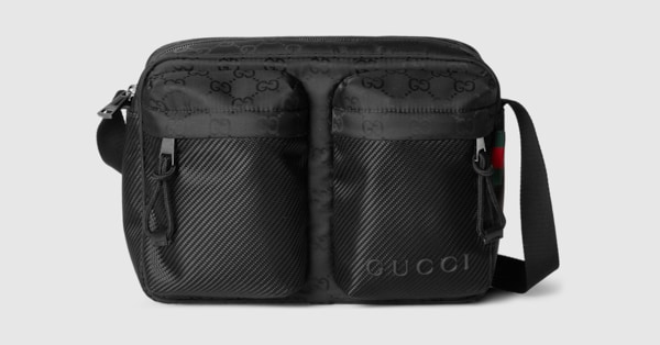 GGナイロン スモール クロスボディバッグ ・ブラック GGナイロン
