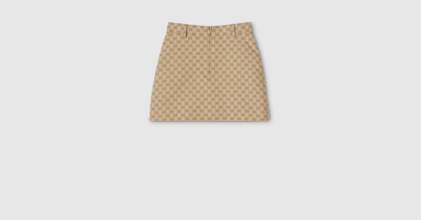 GUCCI スカート GG cotton canvas jacquard fabric skirt in sand | GUCCI® SG