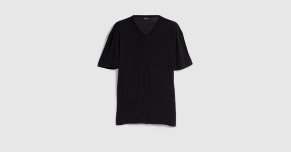 GUCCI ブラック Vネックシャツ XS Stretch jersey T-shirt in black | GUCCI® GR