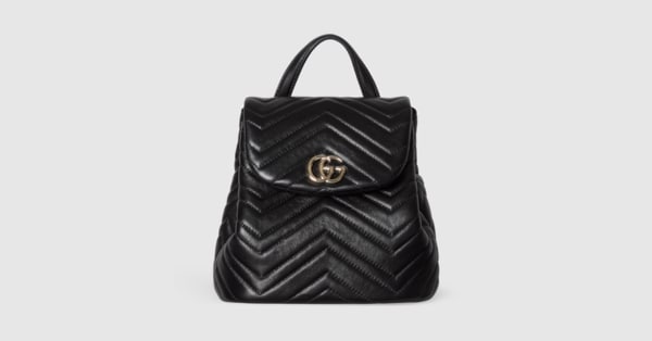 GGマーモント〕ミニ バックパック ・ブラック レザー | GUCCI公式