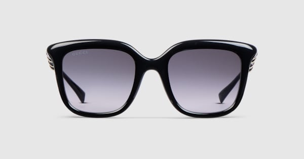 Square frame sunglasses in black | GUCCI® US
