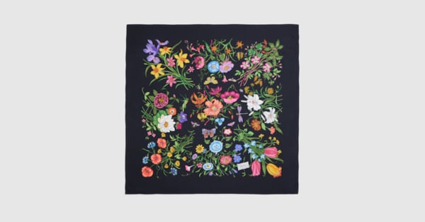 Printed silk wool shawl in multicolor | GUCCI® US
