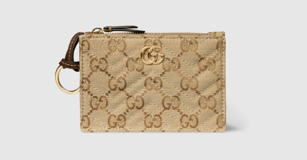 グッチ　キーポーチ GG Emblem key pouch in black leather | GUCCI® US