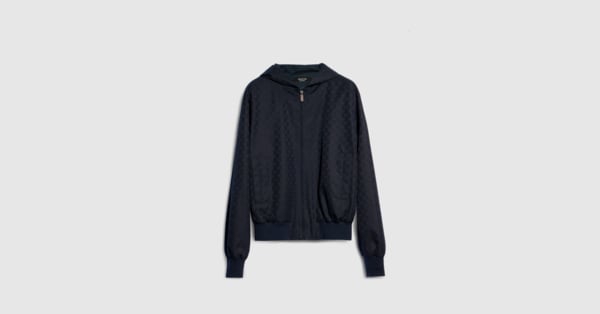 GGコットンキャンバス ジップジャケット ・ダークブルー | GUCCI公式