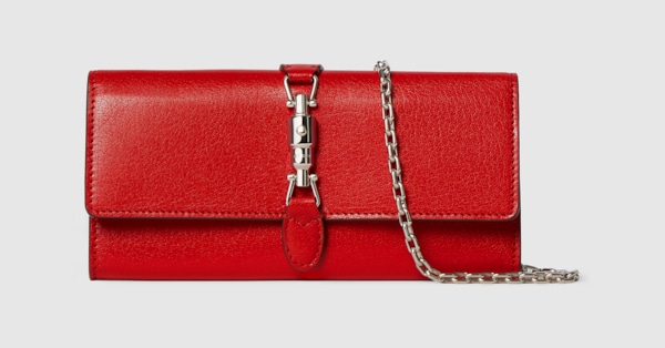 グッチ ジャッキー〕チェーン付きウォレット ・レッド レザー | GUCCI公式