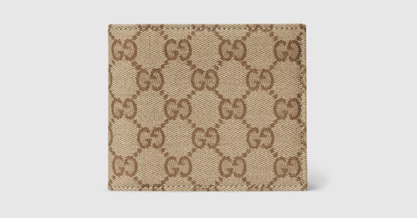 Gucci Essence Classic bi-fold wallet in sand and brown GG canvas