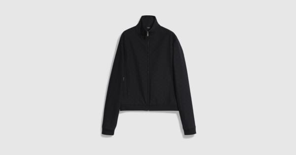 GG jersey jacquard zip jacket in black | GUCCI® US