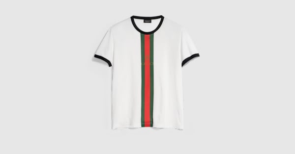 Cotton jersey T-shirt with print in white | GUCCI® US