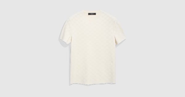 Technical GG jacquard fabric T-shirt in ivory | GUCCI® SI